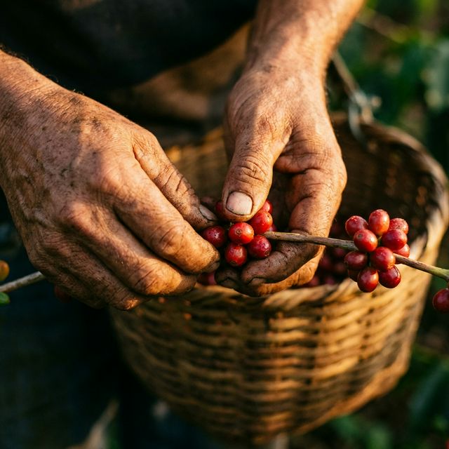 Coffee cherry harvesting